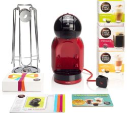 DOLCE GUSTO by Krups Mini Me KP120BUN Hot Drinks Machine Starter Pack - Red